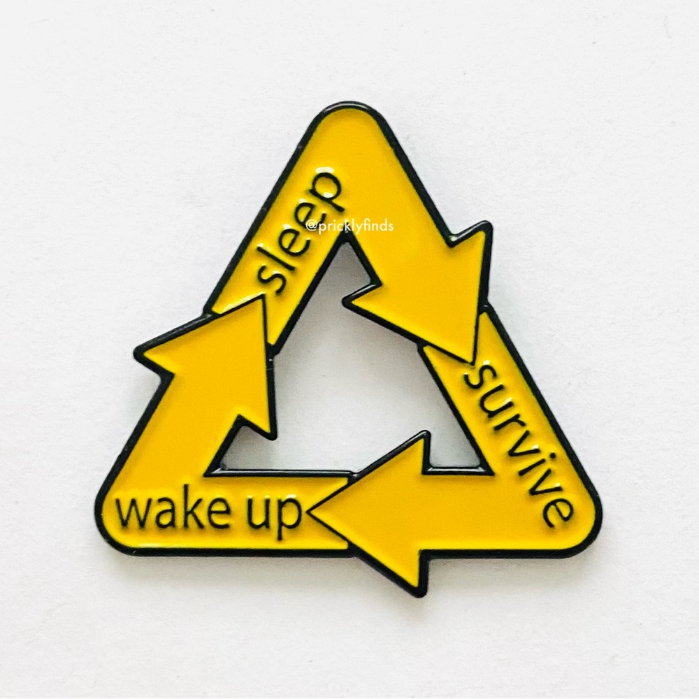 8/$40 Wake Up Sleep Survive Repeat Cycle Enamel Pin